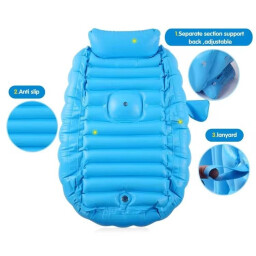 حوض استحمام أطفال هوائي قابل للنفخ قابل للطي مع نظام تصريف مياه Inflatable Foldable Baby Bathtub with Water Drain System