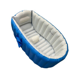 حوض استحمام أطفال هوائي قابل للنفخ قابل للطي مع نظام تصريف مياه Inflatable Foldable Baby Bathtub with Water Drain System