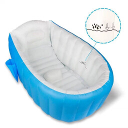 حوض استحمام أطفال هوائي قابل للنفخ قابل للطي مع نظام تصريف مياه Inflatable Foldable Baby Bathtub with Water Drain System