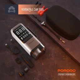 أداة باور متعددة الوظائف 6 في 1 بورودو مع جهاز بدء التشغيل وضاغط الهواء وباور بانك Porodo 6-in-1 Multi-Functional Power Tool with Jump Starter, Air Compressor & Power Bank