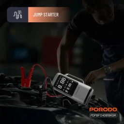 أداة باور متعددة الوظائف 6 في 1 بورودو مع جهاز بدء التشغيل وضاغط الهواء وباور بانك Porodo 6-in-1 Multi-Functional Power Tool with Jump Starter, Air Compressor & Power Bank
