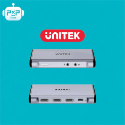 UNITEK 4K@60Hz Video Capture Card – Dual HDMI Loop-Out, USB-C 5Gbps, 3.5mm Mic/Audio In, Plug & Play, Compatible with OBS, unitek