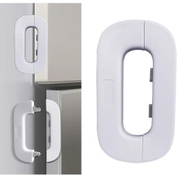 سيت أقفال أمان للأطفال 6 قطع للثلاجة والخزائن مع وضعية الفتح المستمر 6-Piece Child Safety Locks Set for Refrigerators & Cabinets with Constant Opening Mode