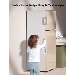سيت أقفال أمان للأطفال 6 قطع للثلاجة والخزائن مع وضعية الفتح المستمر 6-Piece Child Safety Locks Set for Refrigerators & Cabinets with Constant Opening Mode