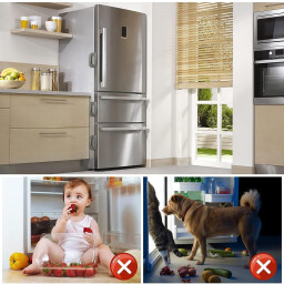 سيت أقفال أمان للأطفال 6 قطع للثلاجة والخزائن مع وضعية الفتح المستمر 6-Piece Child Safety Locks Set for Refrigerators & Cabinets with Constant Opening Mode