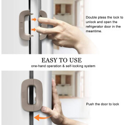 سيت أقفال أمان للأطفال 6 قطع للثلاجة والخزائن مع وضعية الفتح المستمر 6-Piece Child Safety Locks Set for Refrigerators & Cabinets with Constant Opening Mode