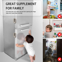 سيت أقفال أمان للأطفال 6 قطع للثلاجة والخزائن مع وضعية الفتح المستمر 6-Piece Child Safety Locks Set for Refrigerators & Cabinets with Constant Opening Mode