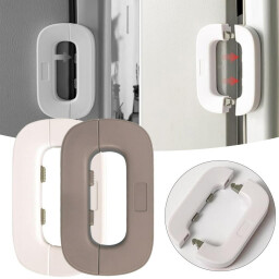 سيت أقفال أمان للأطفال 6 قطع للثلاجة والخزائن مع وضعية الفتح المستمر 6-Piece Child Safety Locks Set for Refrigerators & Cabinets with Constant Opening Mode