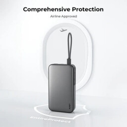 أوكي سبارك سلينج باور بانك بسعة 20000 مللي أمبير مع كابل USB C مدمج، بقوة 130 واط Aukey Spark Sling 20000mAh Power Bank With Built In USB C Cable, 130W