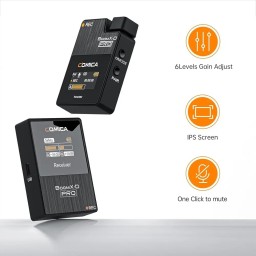 ميكروفون لاسلكي لافالير COMICA BoomX-D PRO D2 (ثنائي) للكاميرا COMICA BoomX-D PRO D2 Wireless Lavalier Microphone (Dual) for Camera