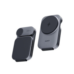 اوكي شاحن لاسلكي مغناطيسي قابل للطي 3في1، بتقنية Qi 2.0، بقوة 30 واط، مزود بقابس شحن Aukey Foldable 3 In 1 Magnetic Wireless Charger, Qi 2.0, 30W, Charging Plug