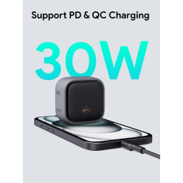 اوكي شاحن حائط كوميت فائق الصغر بقوة 30 واط بتقنية الشحن السريع GaN Aukey Comet 30W PD Wall Charger with GaN Technology