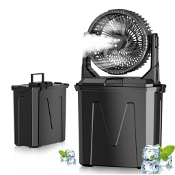 مروحة شحن بخاري (مروحة الرذاذ المحمولة) Doviluxe Portable Misting Fan with Ice Cube Tray
