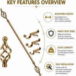 بوري ستائر  فضي curtain rod