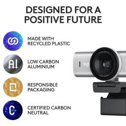 كاميرا Logitech MX Brio ويب بدقة 4K Ultra HD للاجتماعات والبث مع مايكروفونات مزدوجة Logitech MX Brio Ultra HD 4K Collaboration and Streaming Webcam