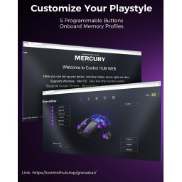 ماوس Mercury X Pro لاسلكي للألعاب بتردد 8KHz Mercury X Pro 8KHz Wireless Gaming Mouse