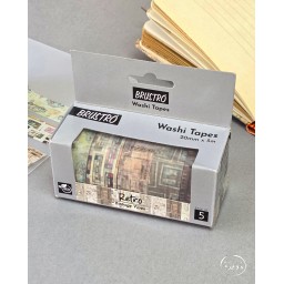 أشرطة واشي بروسترو - أجواء عتيقة Brustro Washi Tapes - Retro