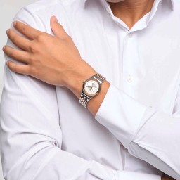 ساعة سواتش 33 ملم ستانلس ستيل لكلا الجنسين Midimix Watch 33 mm Two-Tone Stainless Steel