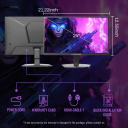 شاشة ألعاب - 24 بوصة - فل اتش دي - لوحة اي بي اس  - 180 هرتز - أسود Gaming Monitor - 24 Inch - FHD - IPS Panel - 180Hz - Black