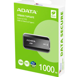 قرص SSD خارجي ADATA URBAN TAPSAFE بسعة 1 تيرابايت، فتح عبر NFC، USB 3.2 Gen2x2 ADATA URBAN TAPSAFE 1TB External SSD - NFC Tap Unlock, USB 3.2 Gen2x2