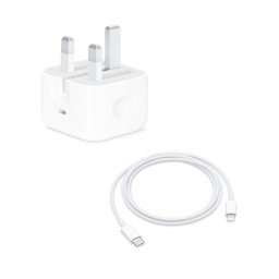 شاحن آبل USB-C بقدرة 20 واط مع كيبل لايتنينغ – 1 متر Apple 20W USB-C Power Adapter + USB-C to Lightning Cable (Set)