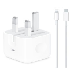 شاحن آبل USB-C بقدرة 20 واط مع كيبل لايتنينغ – 1 متر Apple 20W USB-C Power Adapter + USB-C to Lightning Cable (Set)