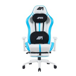 كرسي ألعاب ايه جي هورايزون - ابيض و ازرق سماوي + شريط إضاءة LED من AG RYUK بطول 5 أمتار (هدية) Gaming Chair AG Horizon - White & Skyblue + AG RYUK LED Strip Light 5M (Gift)
