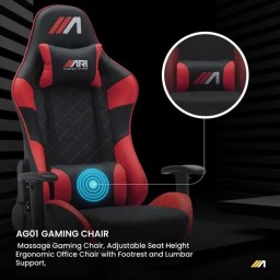 كرسي ألعاب ايه جي زيرو ون اسود و احمر + شريط إضاءة LED من AG RYUK بطول 5 أمتار (هدية) Gaming Chair AG01 Black & Red + AG RYUK LED Strip Light 5M (Gift)
