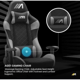 كرسي ألعاب ايه جي زيرو ون - اسود و رمادي + شريط إضاءة LED من AG RYUK بطول 5 أمتار (هدية) Gaming Chair AG01 - Black & Gray + AG RYUK LED Strip Light 5M (Gift)