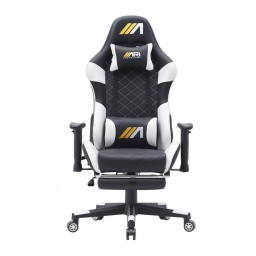 كرسي ألعاب ايه جي زيرو ون - اسود و ابيض + شريط إضاءة LED من AG RYUK بطول 5 أمتار (هدية) Gaming Chair AG01 - Black & White + AG RYUK LED Strip Light 5M (Gift)