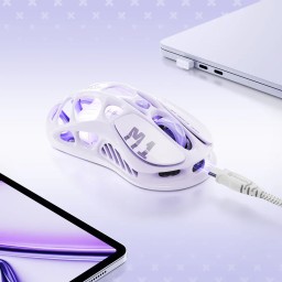 ماوس الألعاب اللاسلكي غرافاستار ميركوري M1 برو - النسخة الخاصة لافندر بيربل GravaStar Mercury M1 Pro Wireless Gaming Mouse — Special Lavender Purple Edition