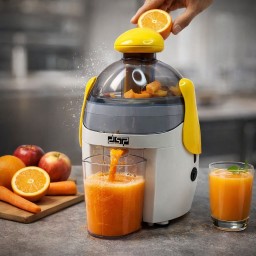 عصارة فواكه وخضروات كهربائية مع مصفاة ستانلس ستيل ونظام أمان Electric Fruit & Vegetable Juicer with Stainless Steel Filter & Safety Lock