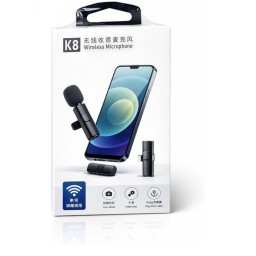 نك مايك K8 بمنفذين تايبسي / لايتنك k8 wireless microphone