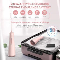 جهاز تنظيف الأسنان بالماء SEJOY وردي سعة 300ml SEJOY Water Flosser, Pink, 300ml