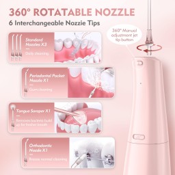 جهاز تنظيف الأسنان بالماء SEJOY وردي سعة 300ml SEJOY Water Flosser, Pink, 300ml