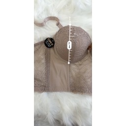 حمالة صدر سفنجة وعظم كيبور طويل دعم كامل Moda Clavel Padded Underwire Longline Bra - Full Support