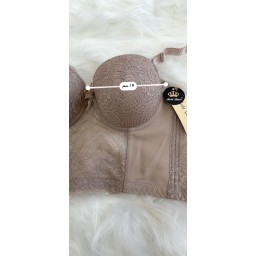 حمالة صدر سفنجة وعظم كيبور طويل دعم كامل Moda Clavel Padded Underwire Longline Bra - Full Support
