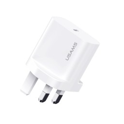 شاحن سريع أصلي من USAMS بقوة 20 واط (Type-C إلى Type-C) USAMS CC227 20W Fast Charger Kit Type-C to Type-C UK