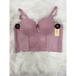 حمالة صدر سفنجة وعظم كيبور طويل دعم كامل Moda Clavel Padded Underwire Longline Bra - Full Support