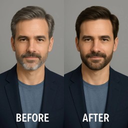 مصحح فوري للشعر واللحية مقاوم للعرق Instant Hair and Beard Touch Up - Sweat Resistant