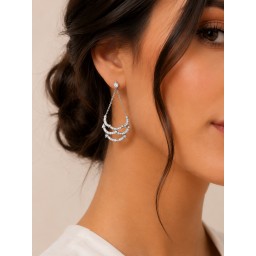 تراجي (أقراط) نسائية من الفضه الايطاليه Women’s Italian Silver Earrings 925
