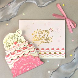 بطاقة معايدة ثلاثية الأبعاد بتصميم كيكة 3D Cake Greeting Card