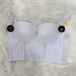 حمالة صدر سفنجة وعظم كيبور طويل دعم كامل Moda Clavel Padded Underwire Longline Bra - Full Support