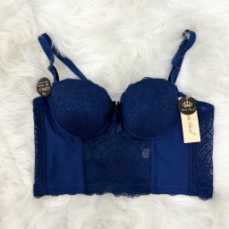 حمالة صدر سفنجة وعظم كيبور طويل دعم كامل Moda Clavel Padded Underwire Longline Bra - Full Support