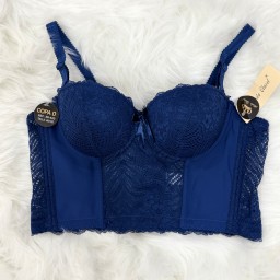 حمالة صدر سفنجة وعظم كيبور طويل دعم كامل Moda Clavel Padded Underwire Longline Bra - Full Support