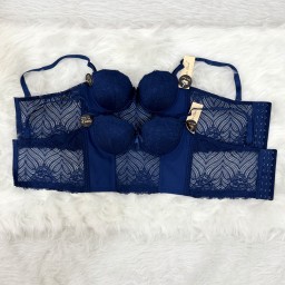 حمالة صدر سفنجة وعظم كيبور طويل دعم كامل Moda Clavel Padded Underwire Longline Bra - Full Support