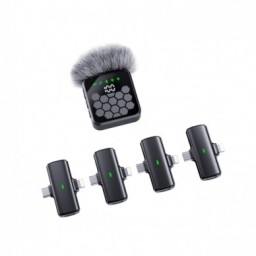 نظام ميكروفون لاسلكي ذكي للبث والتسجيل على 4 أجهزة في وقت واحد Smart Wireless Microphone System for 4 Devices Simultaneous Recording & Streaming