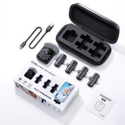 نظام ميكروفون لاسلكي ذكي للبث والتسجيل على 4 أجهزة في وقت واحد Smart Wireless Microphone System for 4 Devices Simultaneous Recording & Streaming