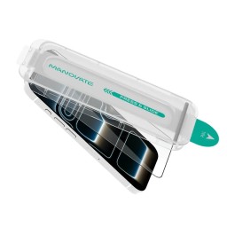 لاصق وشاشة الحماية الزجاجية النخبوية "مانوفيت بيورشيلد" الشفافة من زجاج Corning الفاخر لهاتف آيفون 17 برو ماكس مع عدة التثبيت Manovate PureShield Premium Corning Glass HD Clear Screen Protector for iPhone 17 Pro Max