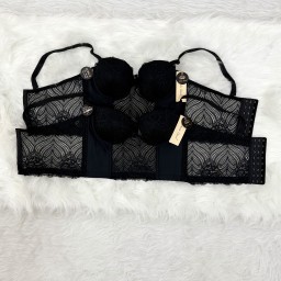 حمالة صدر سفنجة وعظم كيبور طويل دعم كامل Moda Clavel Padded Underwire Longline Bra - Full Support